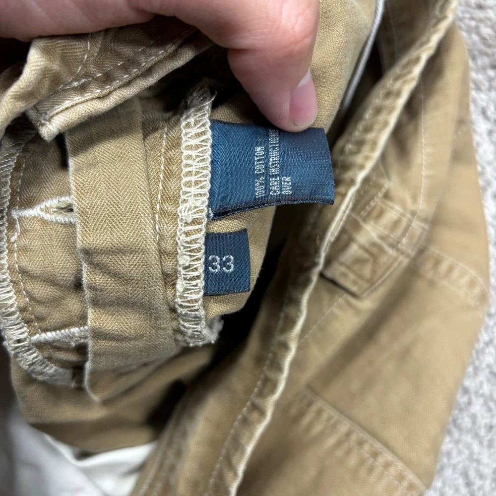 Polo Ralph Lauren Mens Drill Khaki GI Fit Military Carpenter Shorts 33 Brown